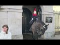 IDIOT MOCKS THE KING'S GUARD AS HIS FAMILY LAUGH at his silly walk at Horse Guards!