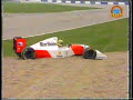 Senna first test of McLaren MP4-8 at Silverstone and Candid interview