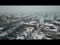 Finchley covered in snow, by drone