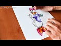 Drawing Daisy Duck (Disney) Time-lapse | JMZ Illustrations