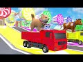 Paint & Animals Duck,Mammoth,Gorilla,Lion,COW,Camel Fountain Crossing Transformation Animal Cartoon