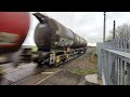 DB Schenker Class 60 locomotive passing 3 gates crossing Chepstow
