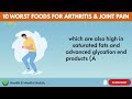 10 WORST Foods for Arthritis & Joint Pain