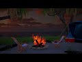 Campfire by the Sea l Camping Ambience | Crackling Fire, Ocean Waves and Insect Sounds