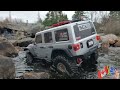 Scx6 Jeep Wrangler JLU.. WATERY ROCK CRAWL.. Part 2 #rcelf #scx6 #newfoundland #4x4 #rockcrawler 🚙