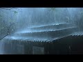 Fall Asleep Fast in 3 Minutes to Powerful Rain on a Metal Roof - Heavy Rain Sounds at Night