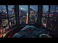 Summer Night - Cozy Bedroom 4K in New York - Relaxing Jazz Music for Sleep, Study, Concentrate, Work