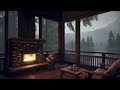 Cozy Hut Thunderstorm, Rain, and Crackling Fire for Relaxation and Sleep   Nature Sounds