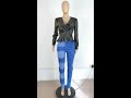 L990003 Solid Color V Neck Faux Leather Ruffle Bottom Jacket