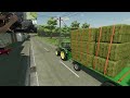Overload bale trailer on John Deere 2850 | Thrustmaster T248 gameplay on FS 22