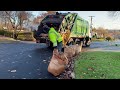 Garbage Truck Crying And Packing Out on Leaf Bags