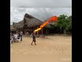 Crazy Man At The Beach Blowing Flames In Mexico! 🔥