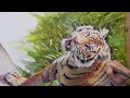 Professional Oil painter tries Watercolour tiger painting. #watercolor #wildlife #painting #art