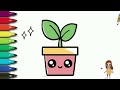 How to Draw a Cute Plant Easy for Kids and Toddlers