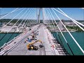 Droning the Gordie Howe bridge being made .