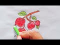HOW TO DRAW APPLE 🍎🍎 FRUIT STEP BY STEP ।। VERY EASY APPLE DRAWING।।