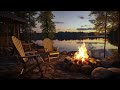 Soothing Fireplace with Lakeside Forest Scene | Cozy Crackling Fire Sounds for Sleep and Relaxation