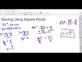 Solving Quadratics   Square Roots