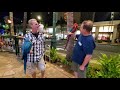 Waikiki Beach Hawaii Night Walk, Street Magic Performance, [4K] With Samsung S20