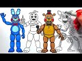 Five Nights at Freddy's Coloring Pages Mix / How To Color All Main Characters from FNAF / NCS Music