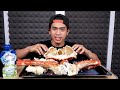 UDAH GILA! MUKBANG KEPITING RAKSASA ALASKA UTUH PAKE SAUS SAMYANG NUCLEAR!! (ALASKAN KING KRAB)