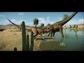 CARNIVORE DINOSAURS HUNT LARGE HERBIVORE IN THE DESERT  - Jurassic World Evolution 2