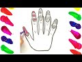 How to draw NAILS 💅 AND HAND step by step.Easy drawing and coloring for kids and toddlers.