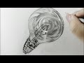 Draw a Realistic an Electric Light Bulb Using Graphite | Bulb Drawing in 3D