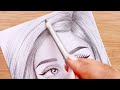Pencil Sketch for beginners || How to draw a face - step by step || Girl Drawing