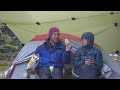 Tent CAMPING in a STORM - Heavy Rain - SNOW and Strong Winds