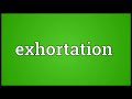 Exhortation Meaning