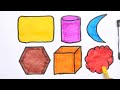 Learn New Shapes drawing, Colors for kids | Toddler Learning videos,2d shapes song, preschool