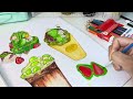 Art vlog 4 | paint with me | desserts with HIMI solid watercolour, food illustration