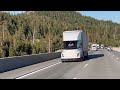 Tesla Semi vs diesel trucks going up a steep road