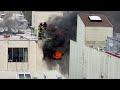 Nob Hill, San Francisco House on fire: Firefighters Cut Through Roof