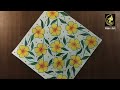 How to painting with Drawing a wide floral pattern suitable for a sentimental fabric.//