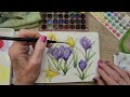 Crocuses Line and Wash, Watercolor