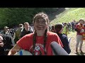 Thrills and spills during Cheese Rolling contest 2024 in the UK