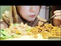 ASMR Korean black Bean noodle, Jajangmyeon eating show