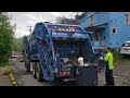 Republic Services Mack LR Mcneilus rear loader garbage truck on a resi trash route/ Bulk Pickup.