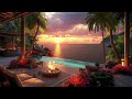 Luxury resort with beautiful sunset sea view | Environmental sounds, relaxing ocean waves 🌊