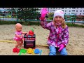 Learn colors with baby born doll & candies finger family song