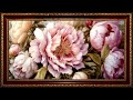 Large Pink Peony Garden Blossoms, Oil Painting | Art Screensaver for TV