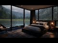 Comfortable Bedroom With Mountain Views During Heavy Rain |  Rain Sound, Rain On The Window