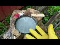 remove melted plastic from a frying pan with pickle salt and alcohol