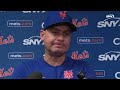 Carlos Mendoza reacts to Mets' tough extra innings loss, Harrison Bader diving for ball | SNY