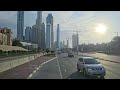 Dubai UAE 5pm winter bus ride: Dubai Marina to Jumeirah St passing Burj Al Arab (02.07.'24: 4K-UHD)