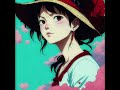 female girl Luffy illustrated by AI | One Piece