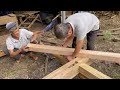 Planing wood, chiseling joints for wooden houses (CABIN) - Diệp Chi family