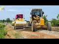 Technique For Pushing Gravel For Base Course Road Construction Using A Heavy SANY STG190C-8S Grader